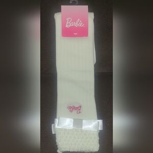 Barbie White Socks with Pink Logo
